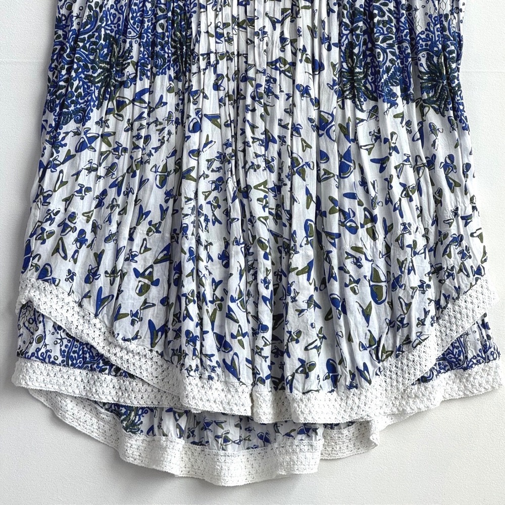 Poupette St Barth Sasha Green White Fish Batik Rombo Dress Medium Coastal Chic - Picture 4 of 13